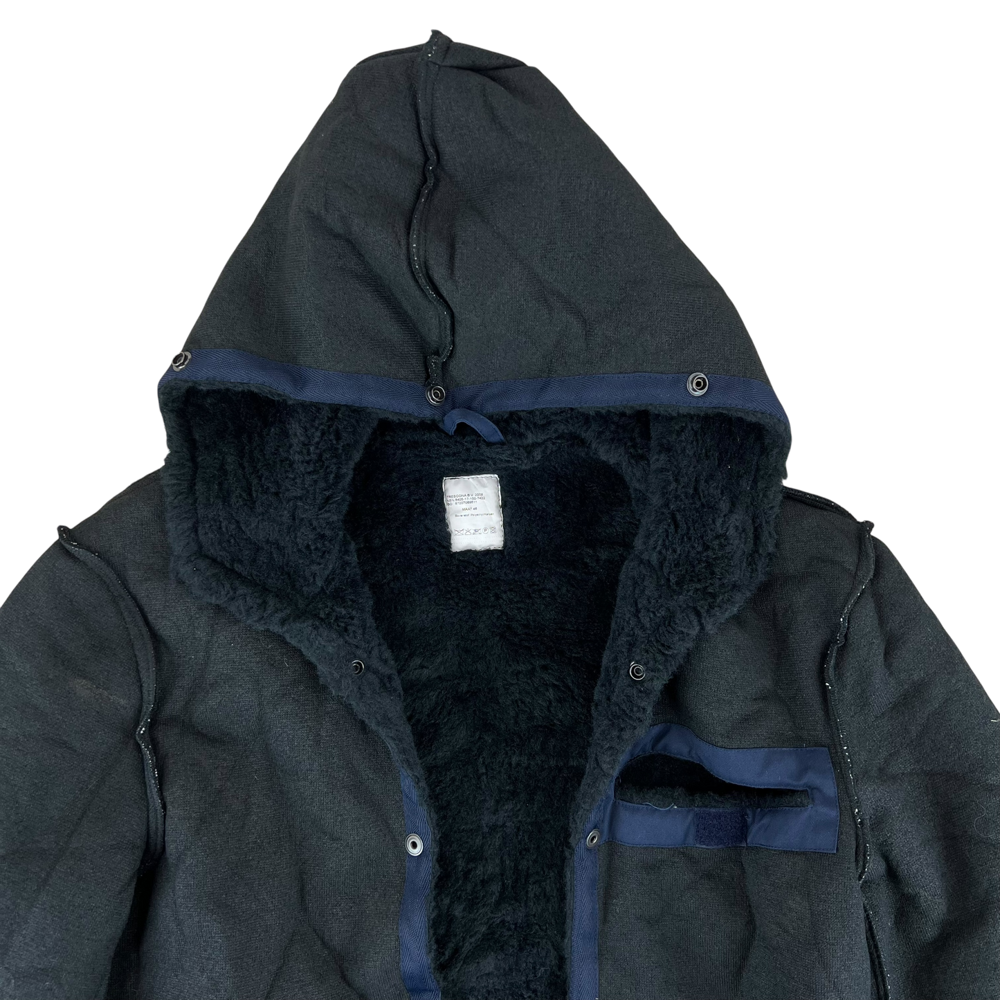 Dutch Navy Faux Fur Hooded Jacket Parka Liner - Large