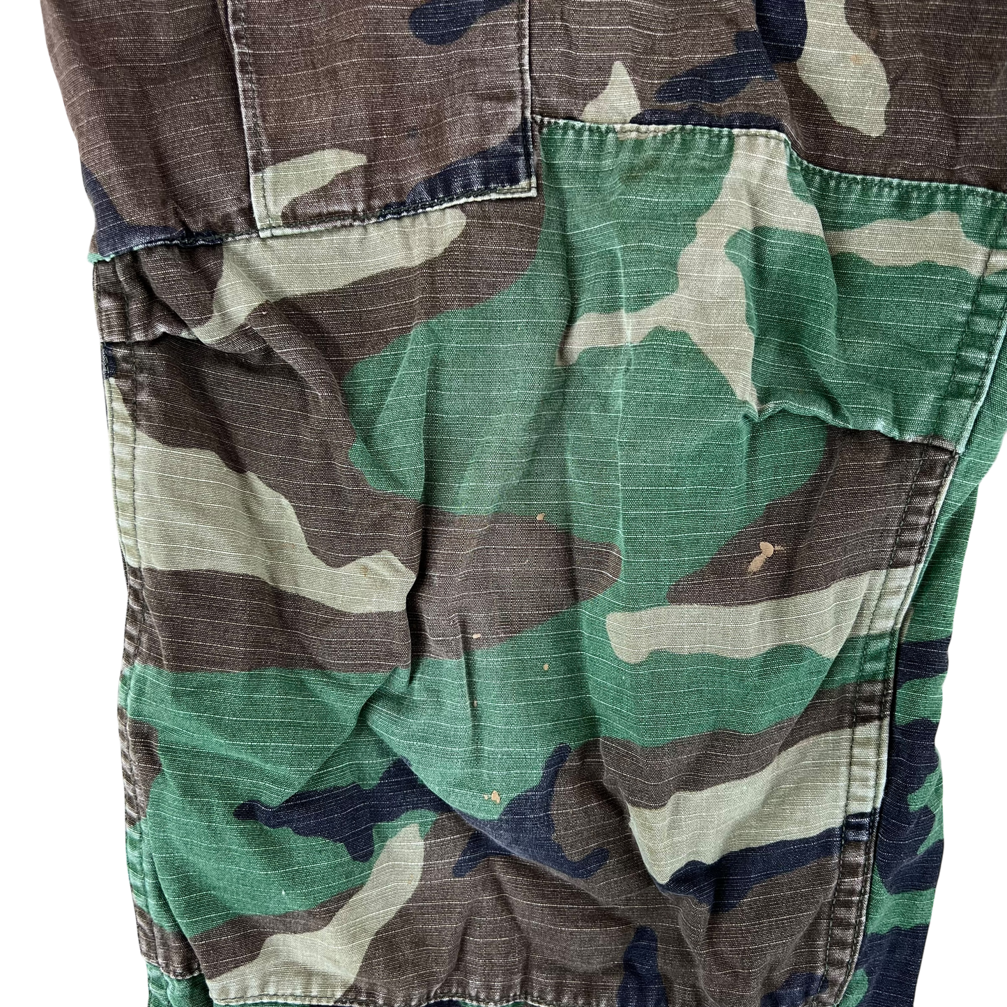 US Army Vintage M81 Woodland Camo Ripstop BDU Combat Trousers - W34 L26.5