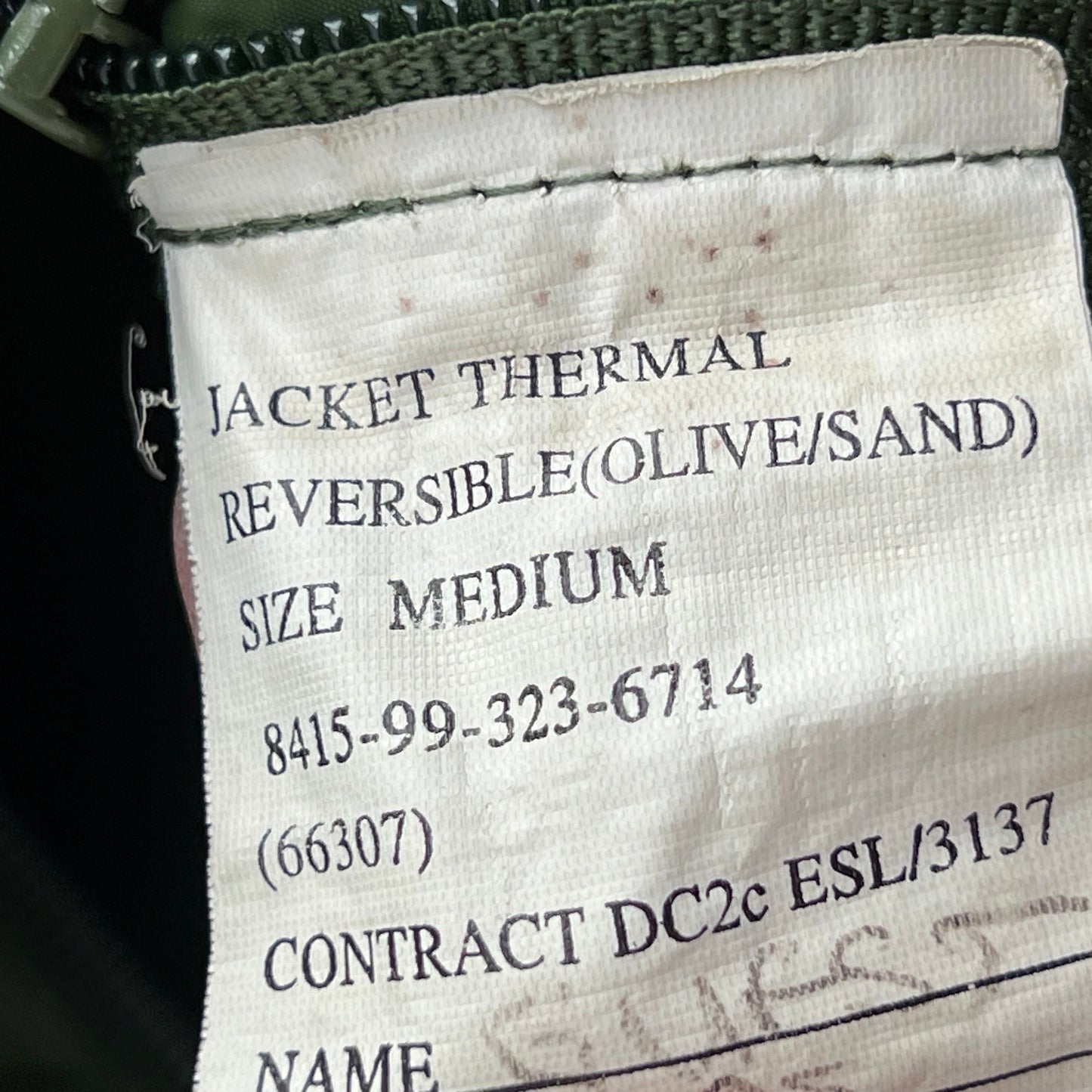 British Army Reversible Thermal Olive Green / Tan Quilted Jacket - Medium