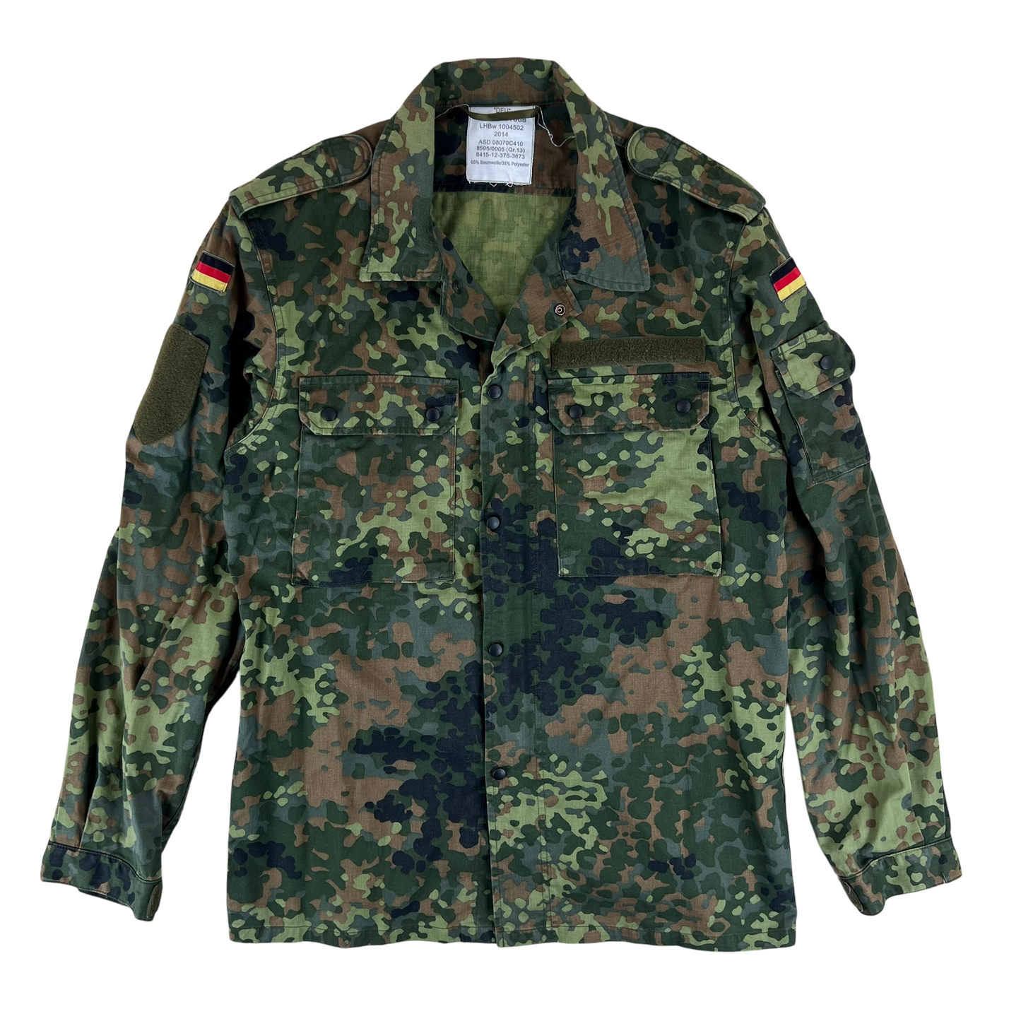 German Army Flecktarn Camouflage Long Sleeve Field Shirt - Large GrNr 13