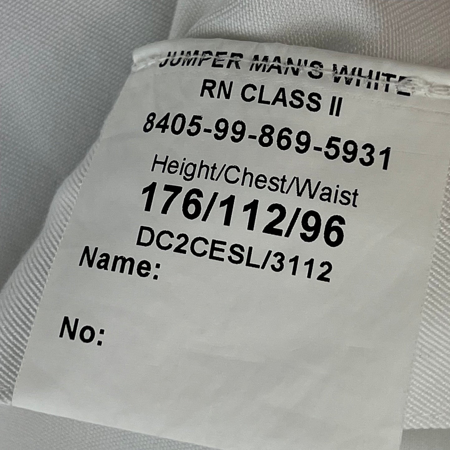 British Royal Navy Class II White Jumper Sailor's Top - Large 178/112