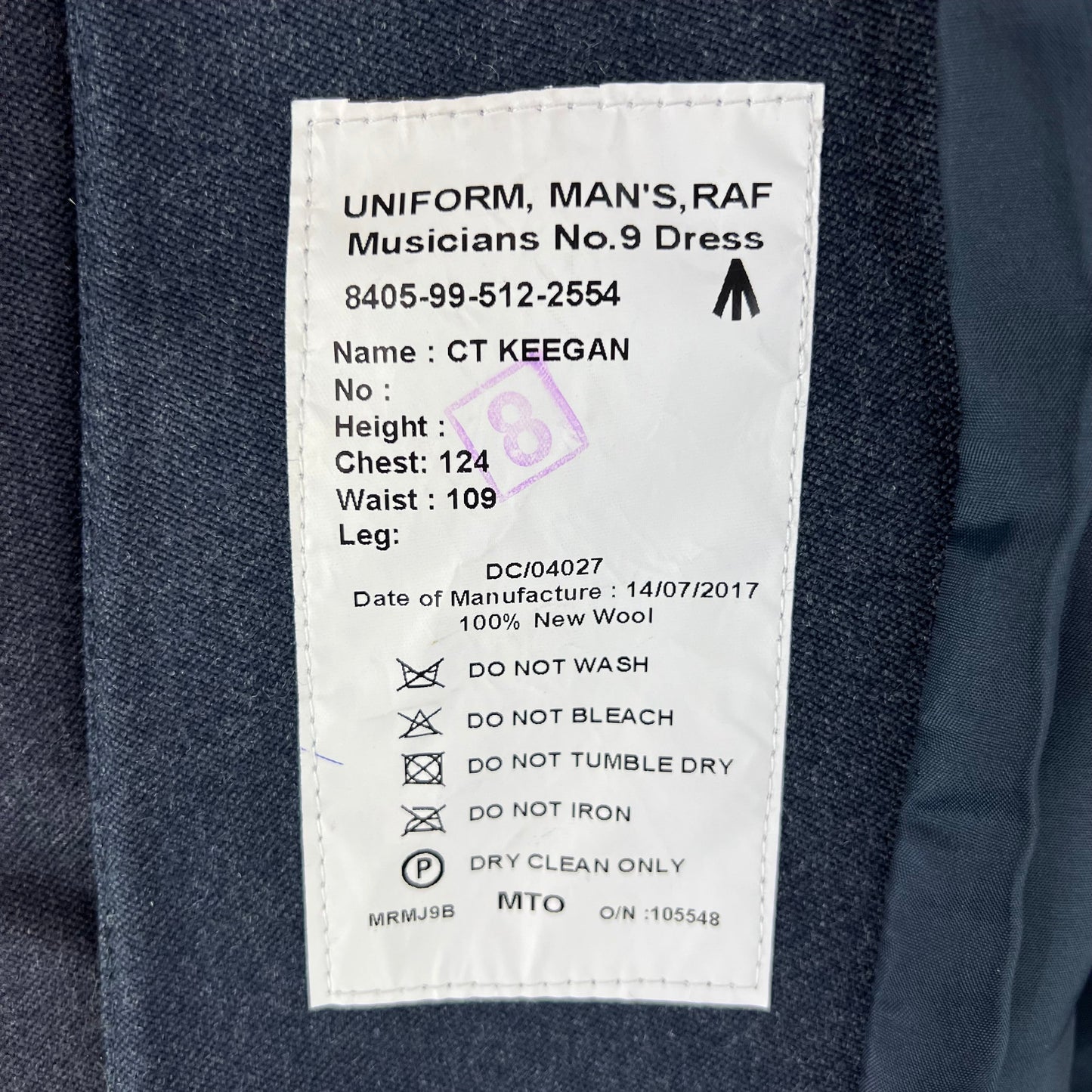 British Royal Air Force No 9 Musician's Dress Jacket - X Large