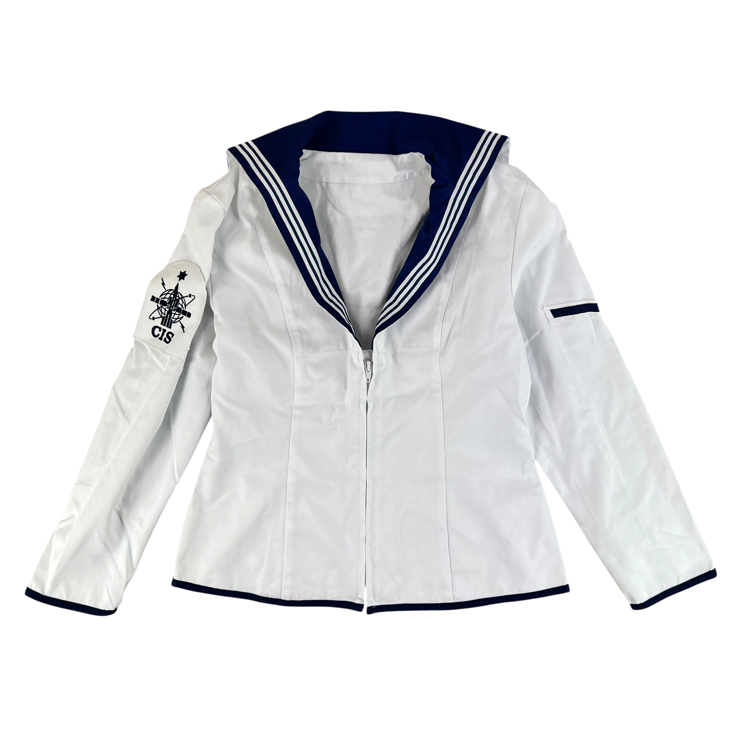 British Royal Navy Women's Class II White Jumper Sailor's Top - Small