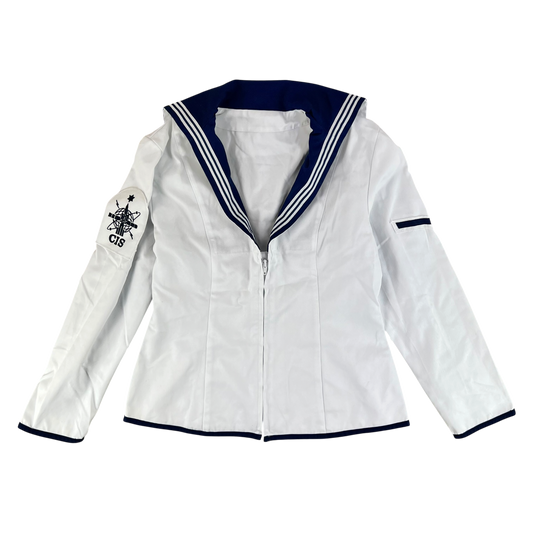 British Royal Navy Women's Class II White Jumper Sailor's Top - Small