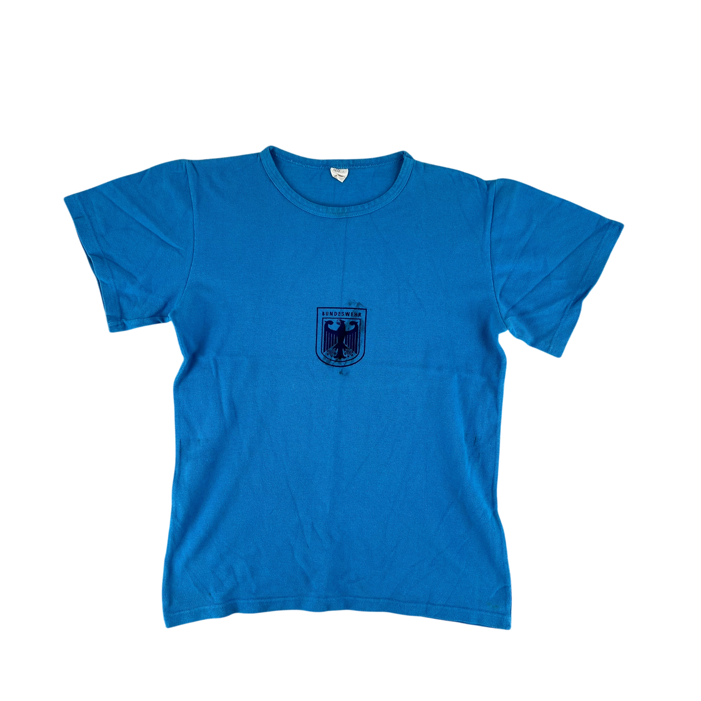 West German Army 70s Blue Training T Shirt - Small