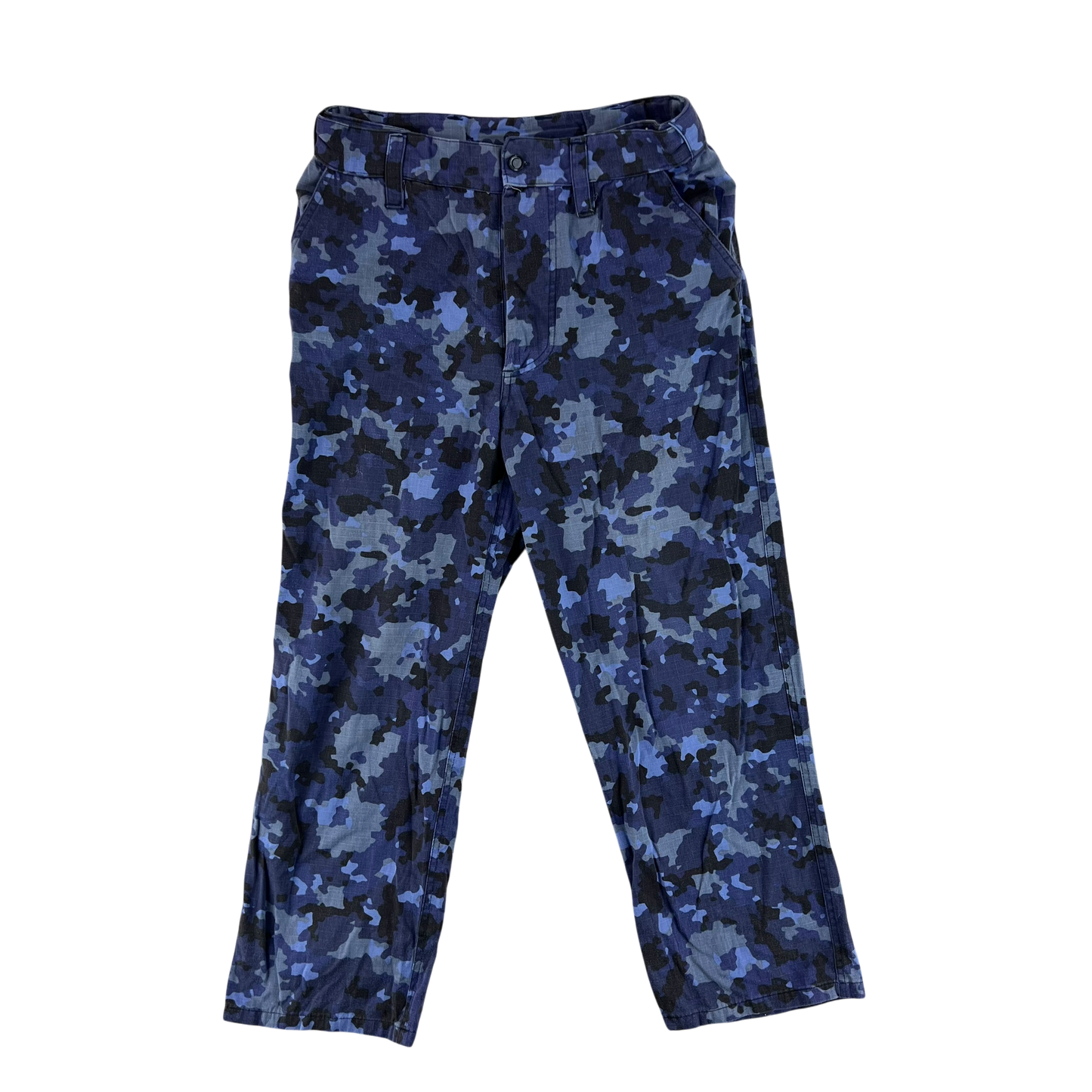 Romanian Navy M2017 Blue Camouflage Ripstop Trousers - W30 L25.5