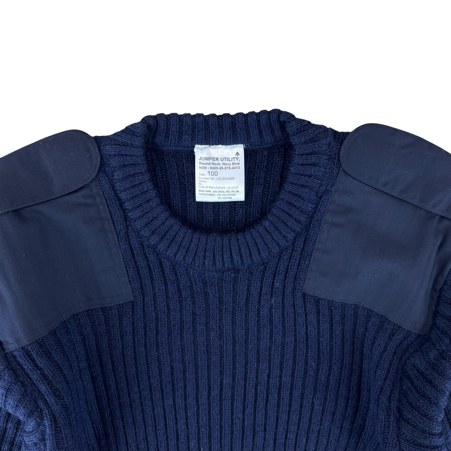 British Royal Navy Wool Crew Neck Pullover Jersey Jumper - Medium 100cm