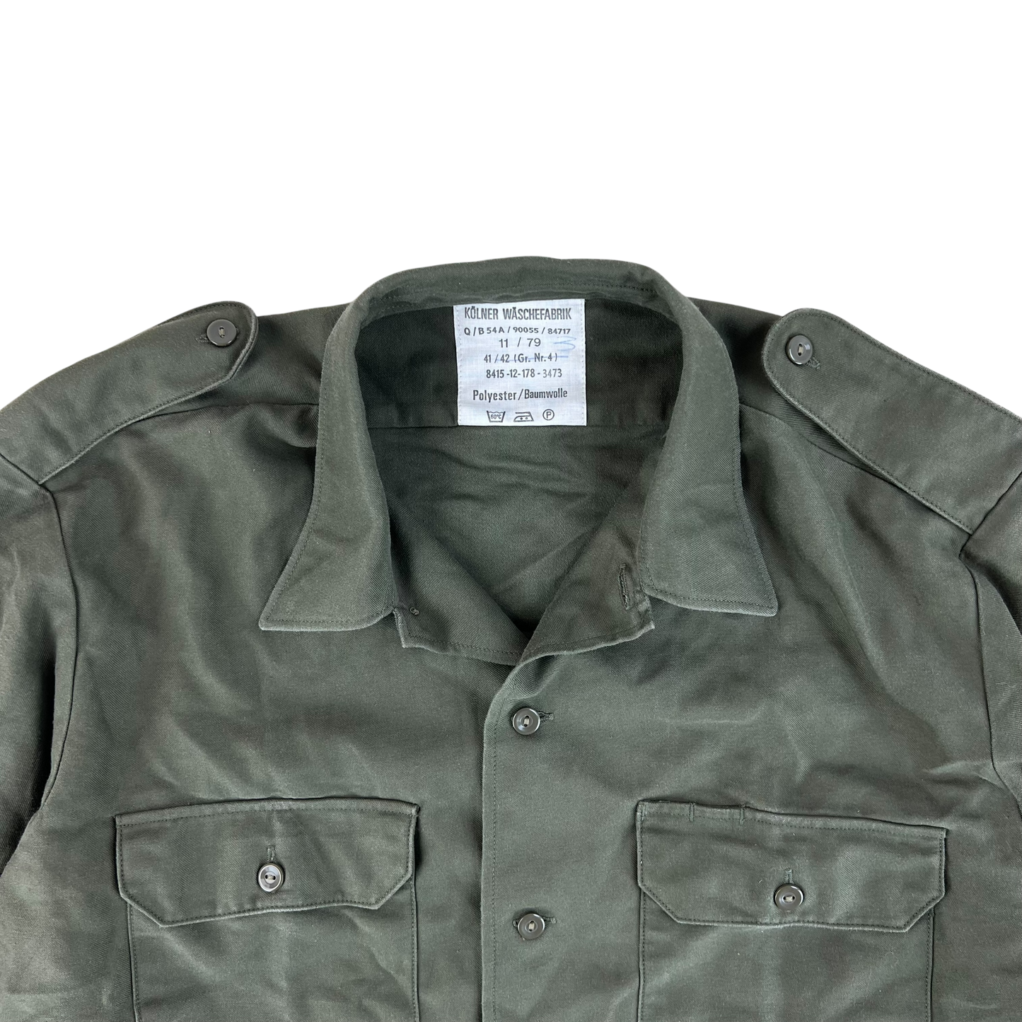 German Army Olive Green Long Sleeve Field Shirt - Large GrNr4