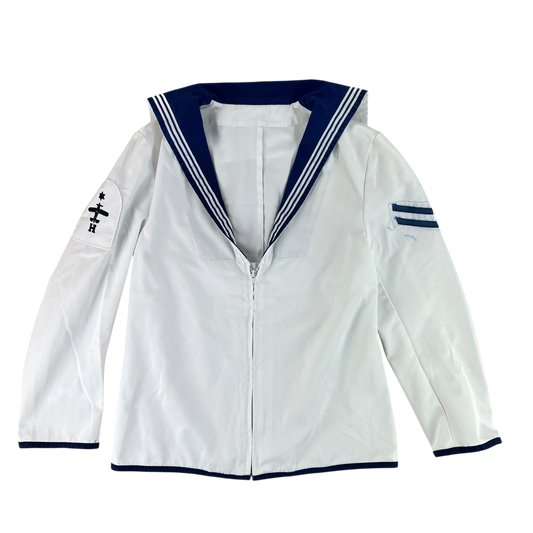 British Royal Navy Class II White Jumper Sailor's Top - Medium 170/100