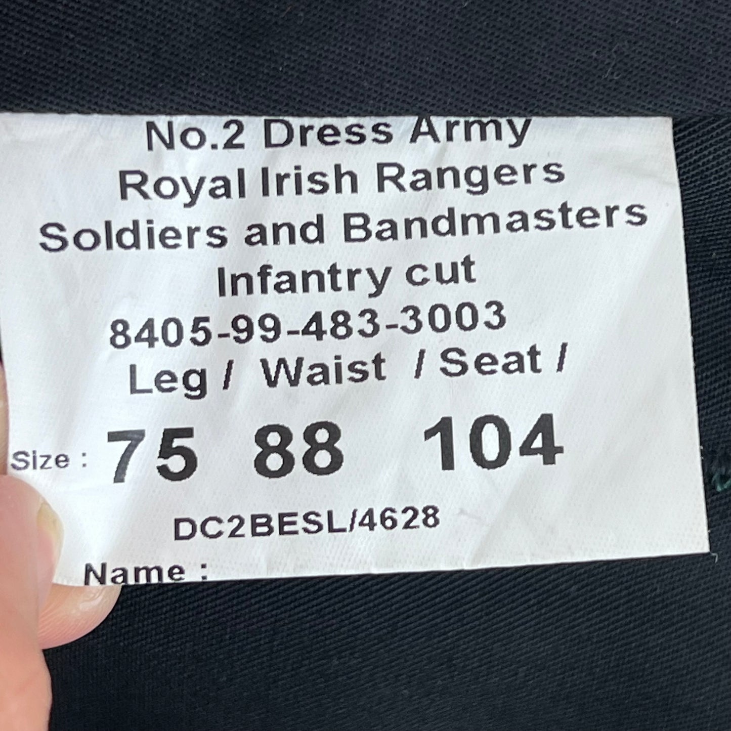 British Army Royal Irish Rangers No. 2 Dress Trousers - W33 L29