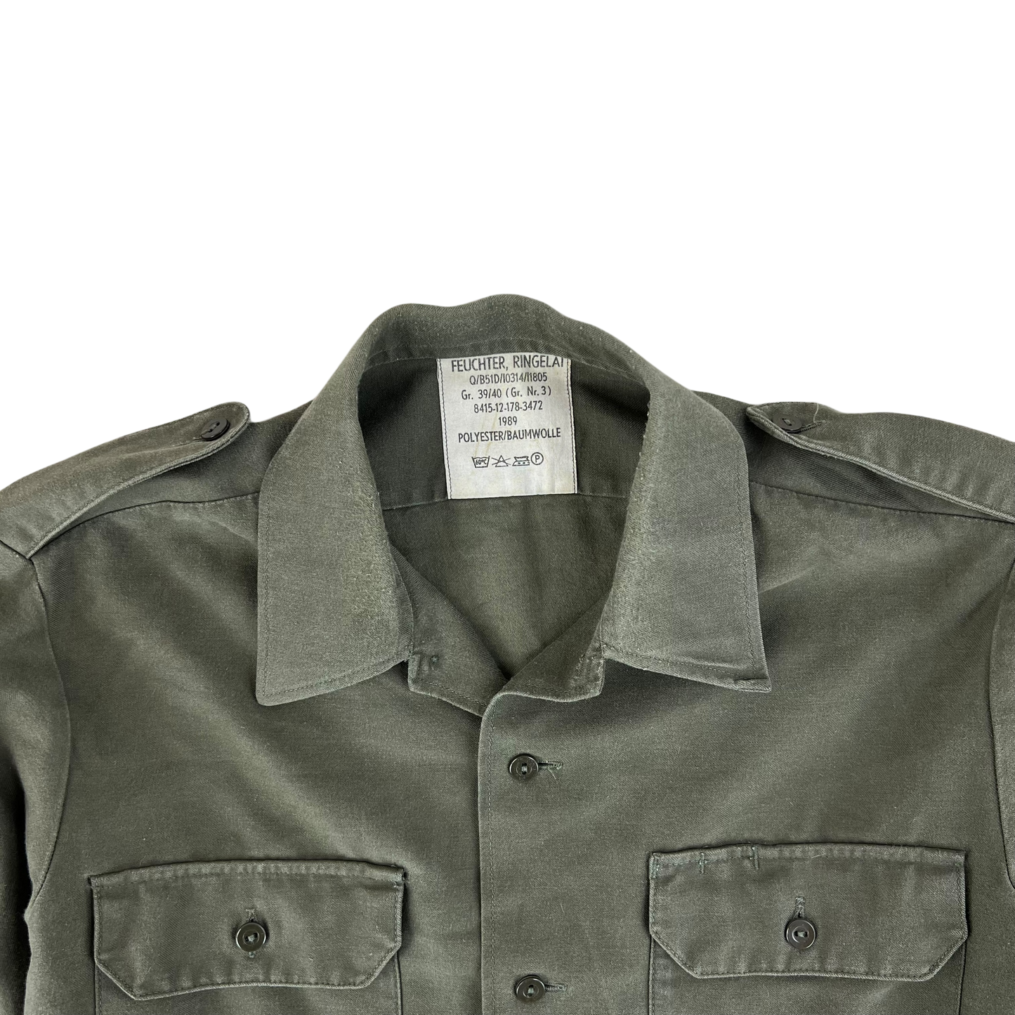 German Army Olive Green Long Sleeve Field Shirt - Medium GrNr 3