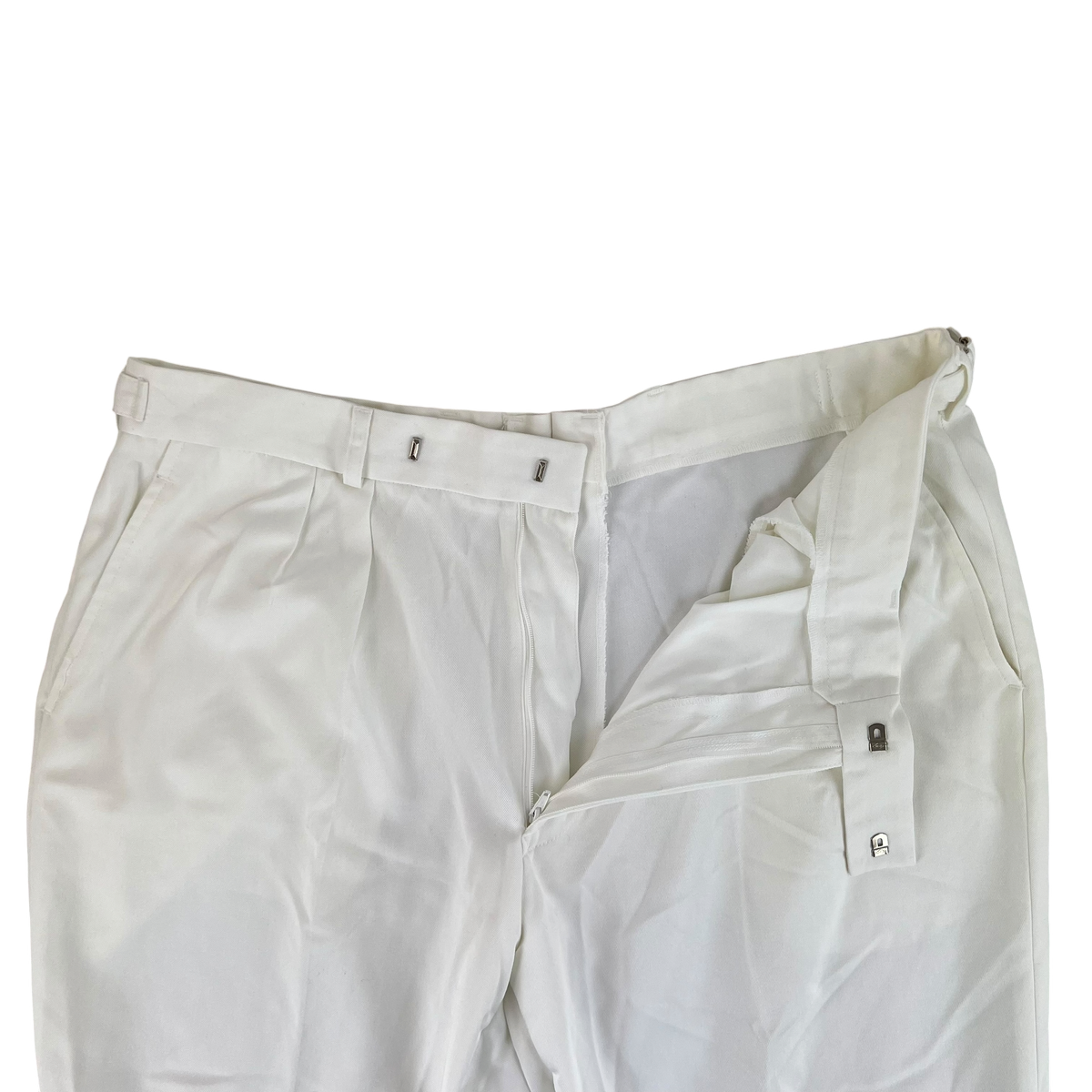 British Royal Navy Officers & Class I White Dress Trousers - W38 L30.5
