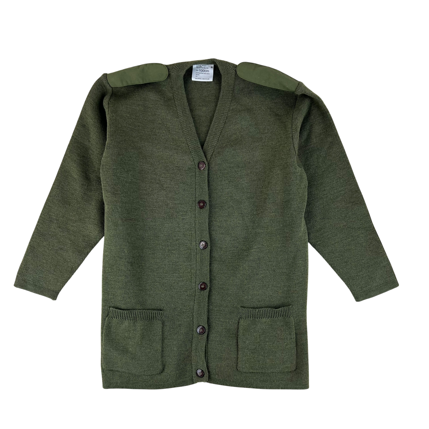 British Army Women's Olive Green Cardigan - Medium 100cm