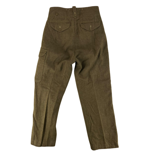 British Army 50s 1949 Pattern Khaki Battledress Trousers - W31 L29 SIZE 8