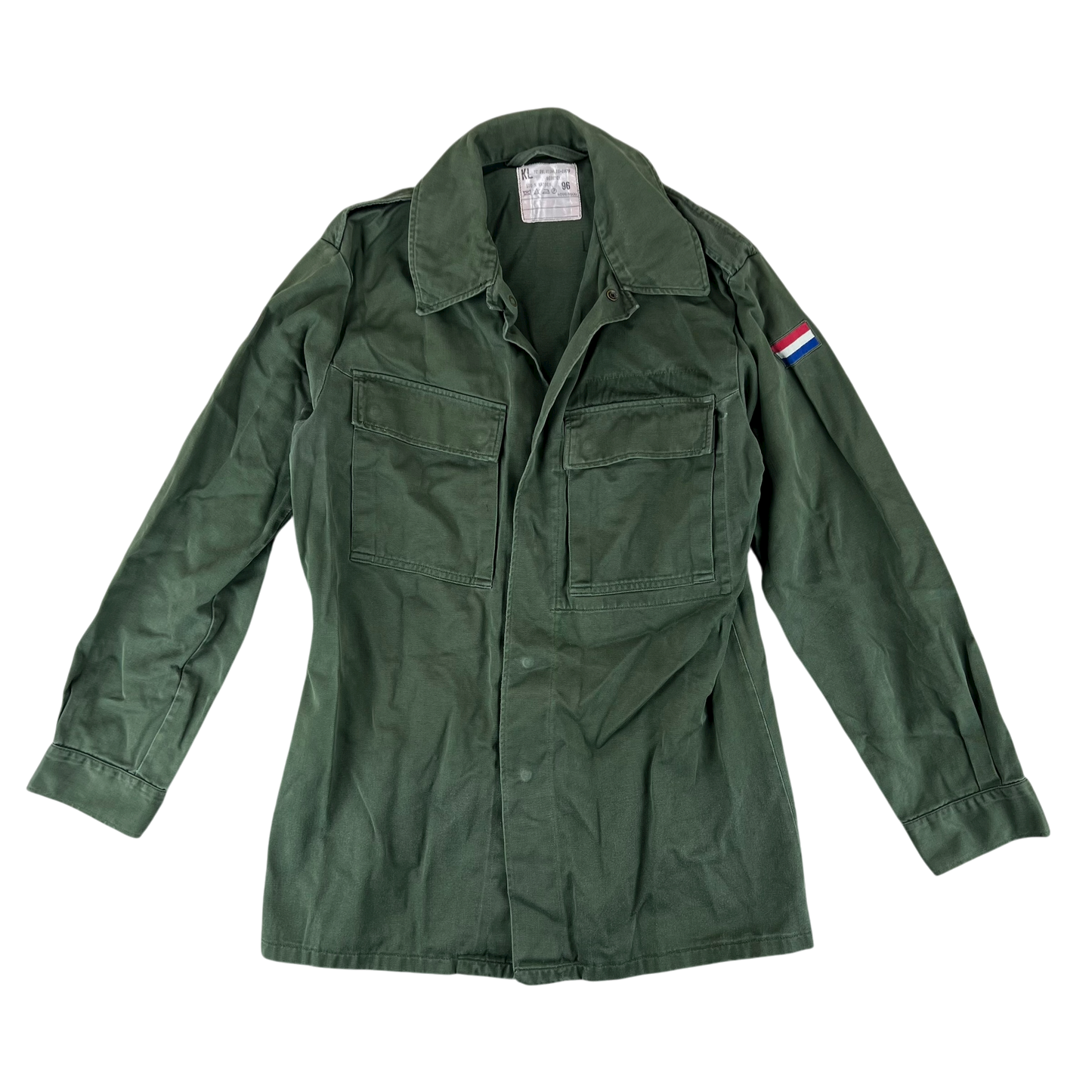 Dutch Army 70s Field Shirt Jacket Green Long Sleeve - Medium