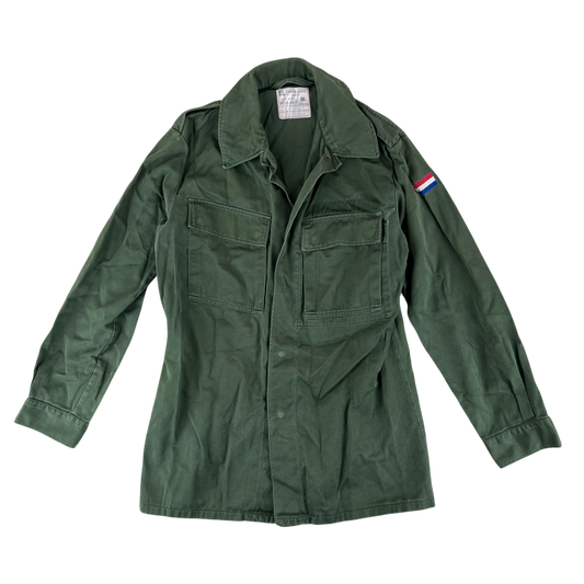 Dutch Army 70s Field Shirt Jacket Green Long Sleeve - Medium