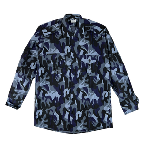 Romanian Army / Police M1990 Blue Leaf Camouflage Long Sleeve Shirt - Medium