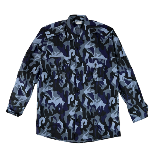 Romanian Army / Police M1990 Blue Leaf Camouflage Long Sleeve Shirt - Medium