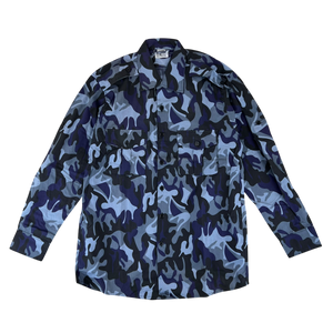 Romanian Army / Police M1990 Blue Leaf Camouflage Long Sleeve Shirt - Medium