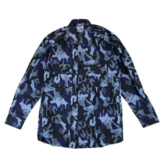 Romanian Army / Police M1990 Blue Leaf Camouflage Long Sleeve Shirt - Medium