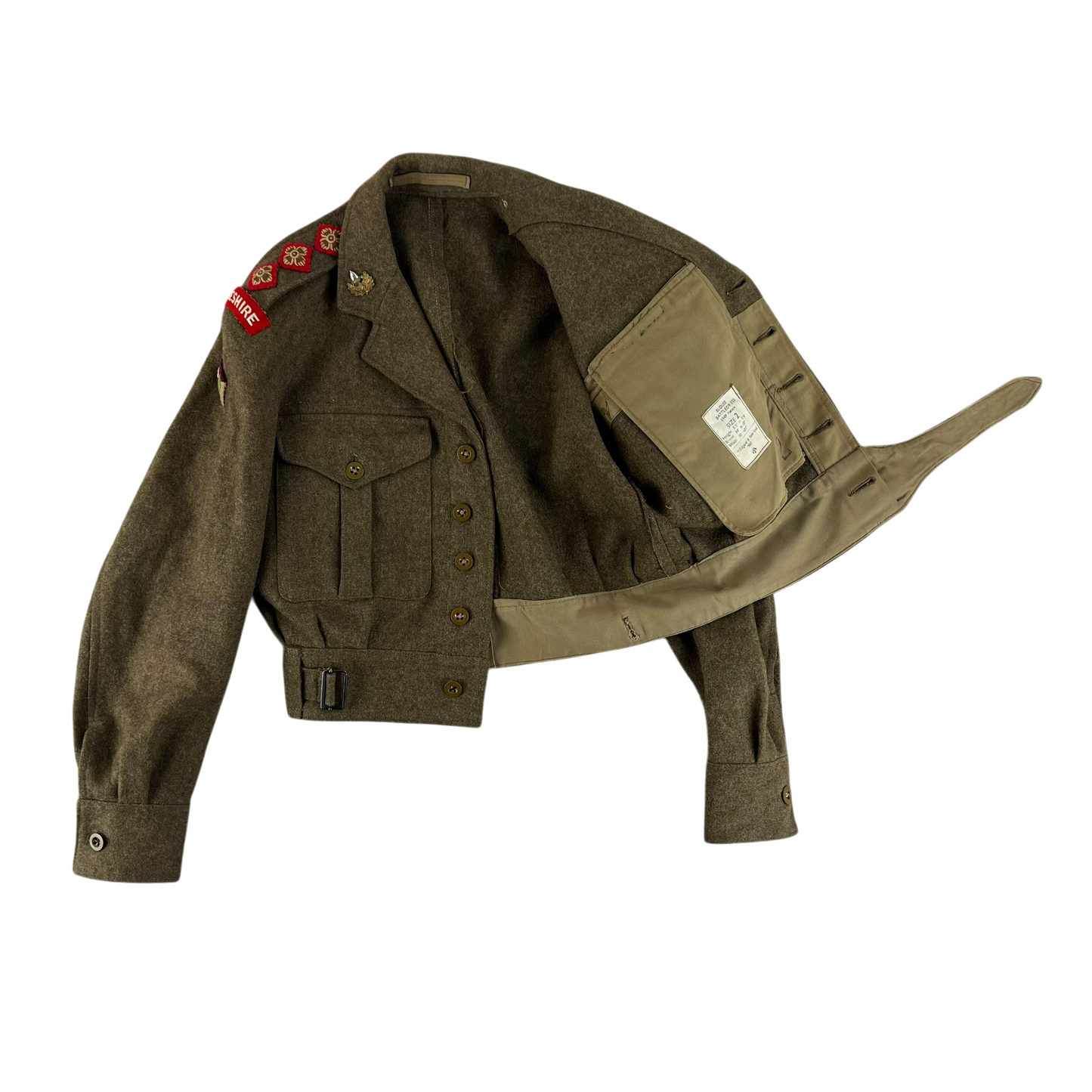British Army 60s Khaki Ike 1949 Pattern Battle Dress Jacket - Small SIZE 2