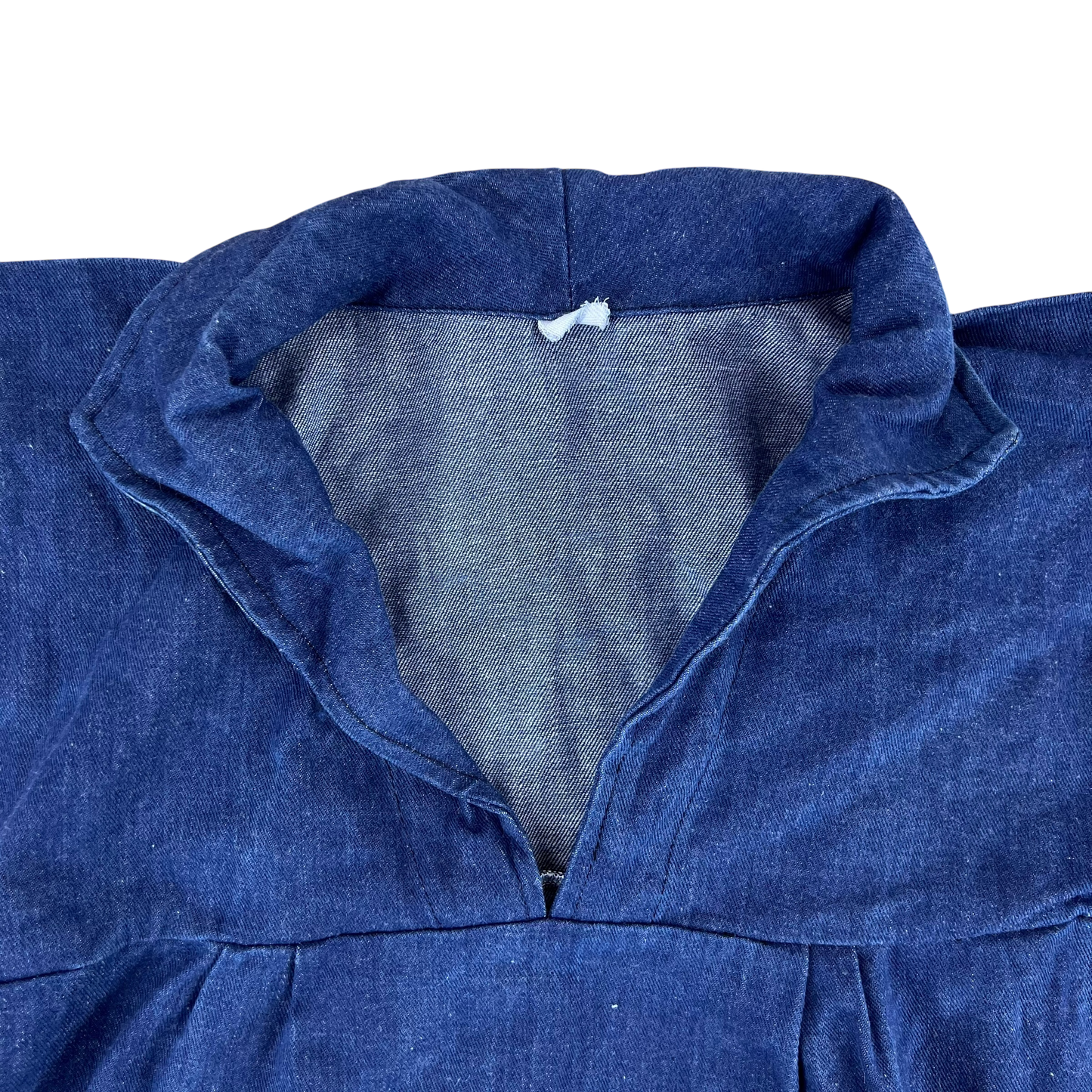 French Army Navy 70s Vintage Denim Pullover Top - Small