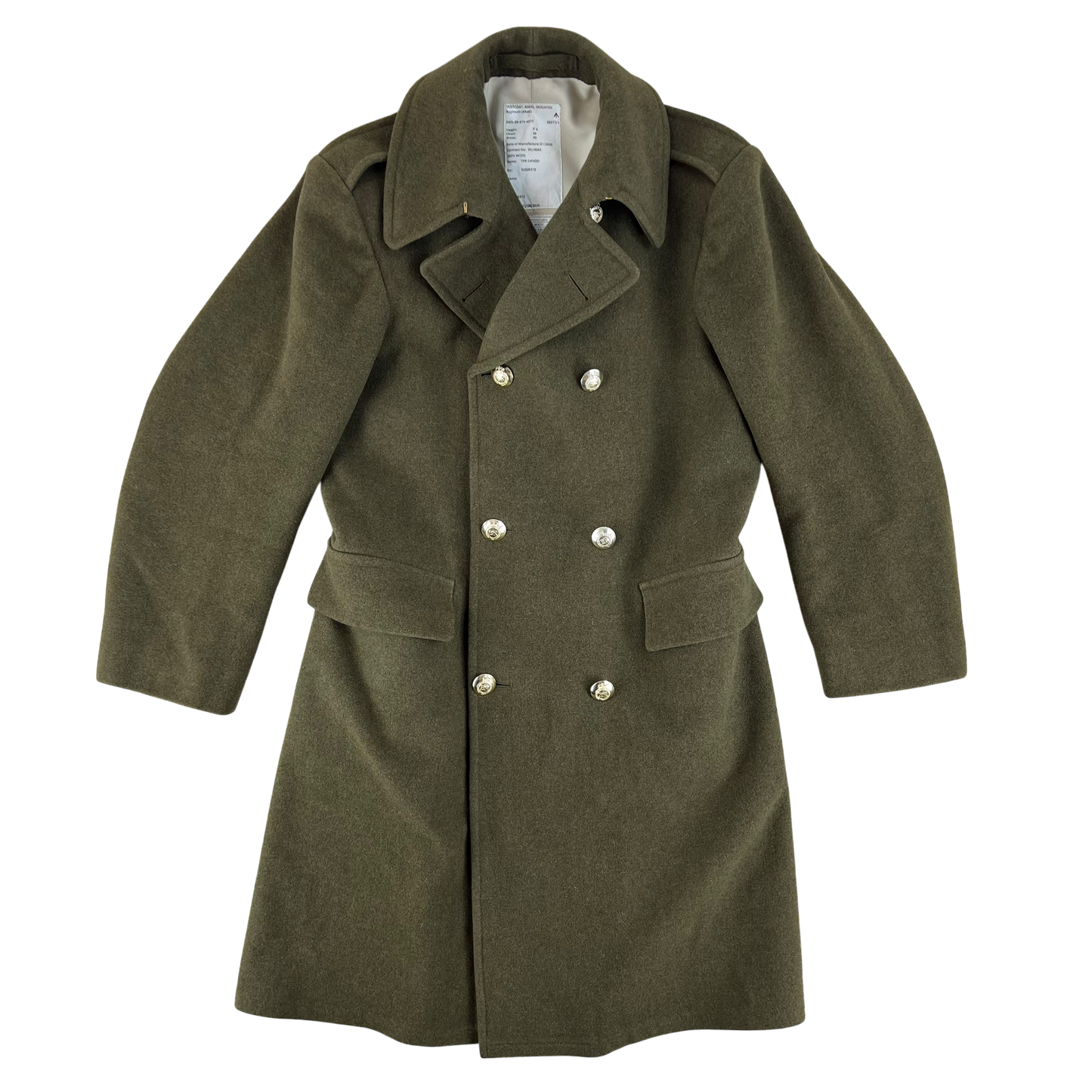 British Army Khaki Wool Greatcoat - Colonels & Brigadiers - Medium