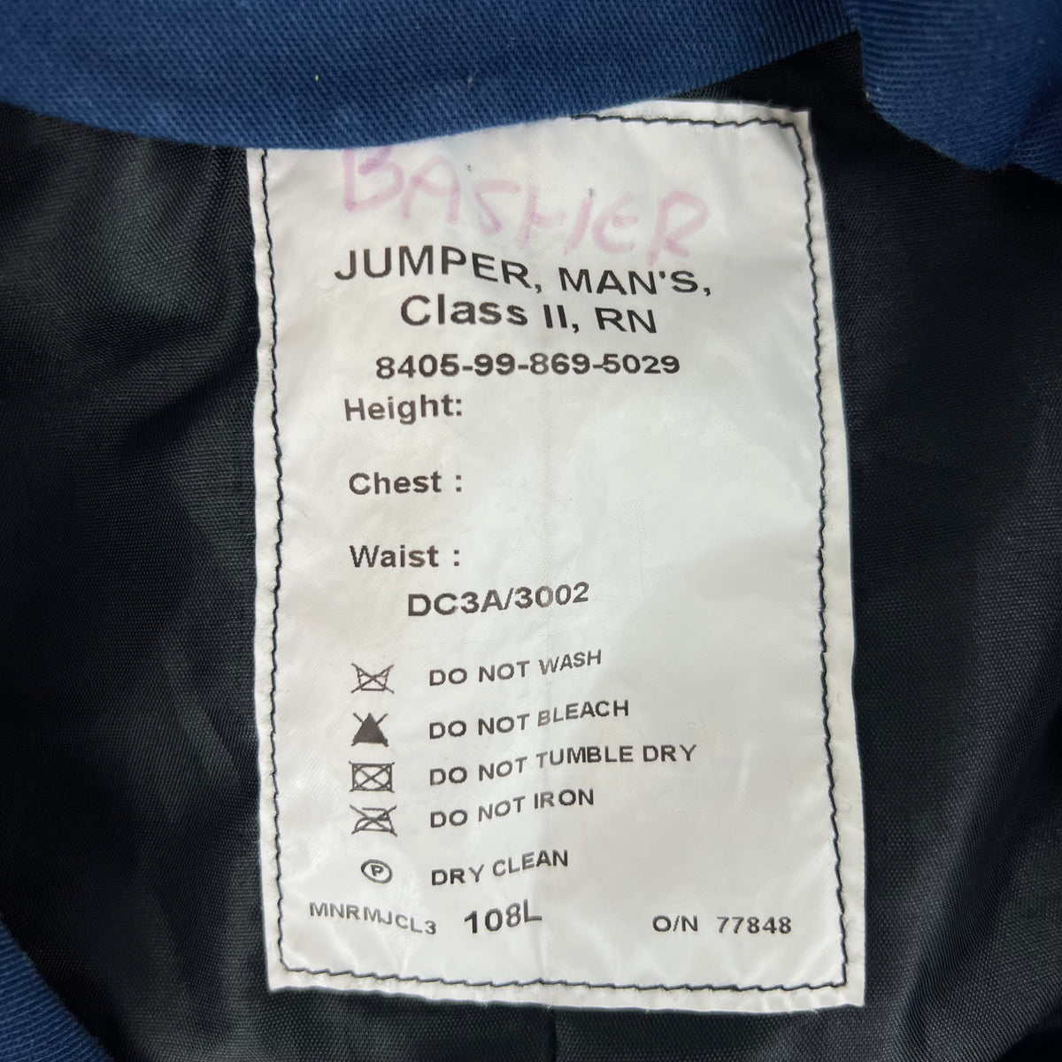 British Royal Navy Class II Jumper Sailor's Top - Medium