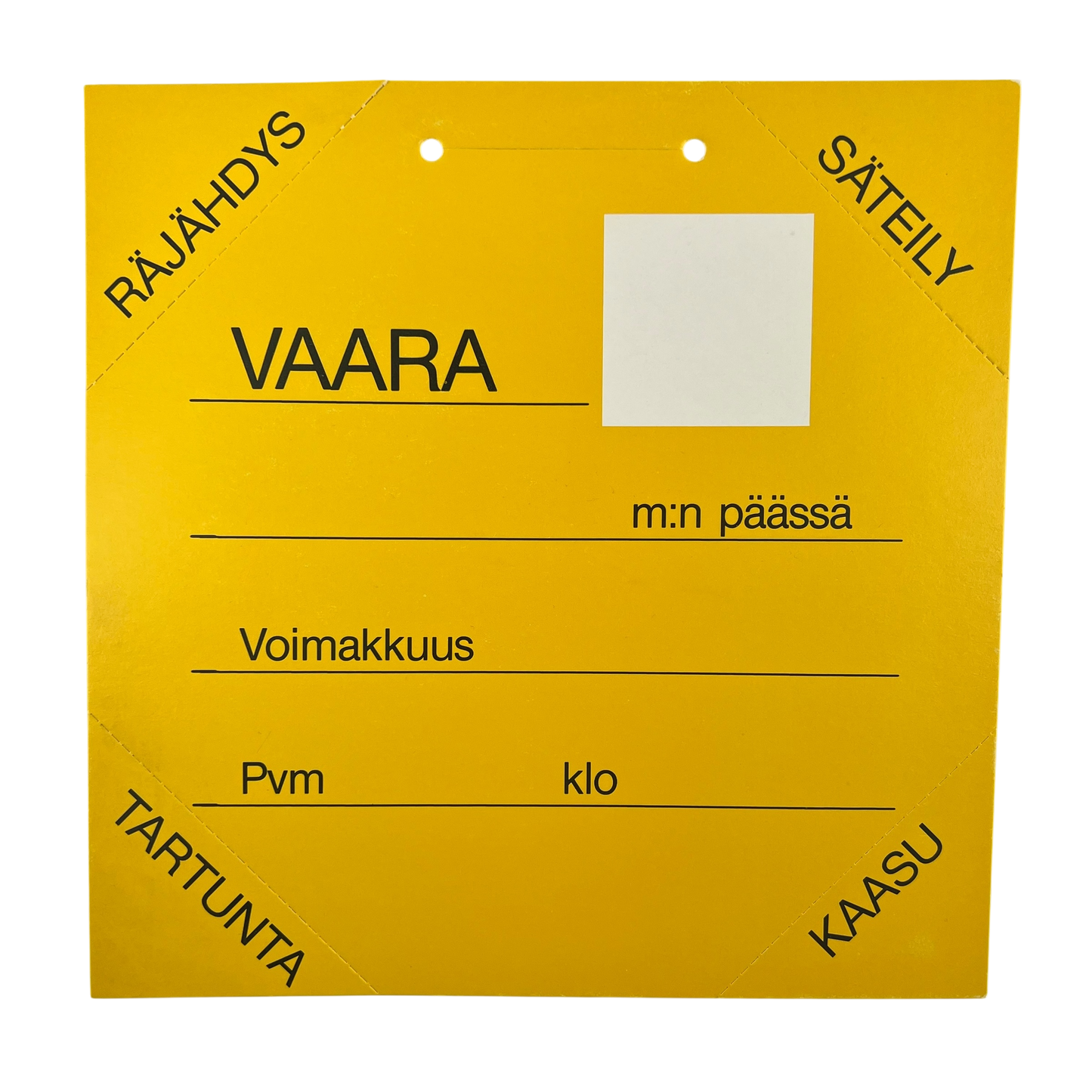 Finnish Army M64/65 Triage Warning Sign - "Incident Alert"