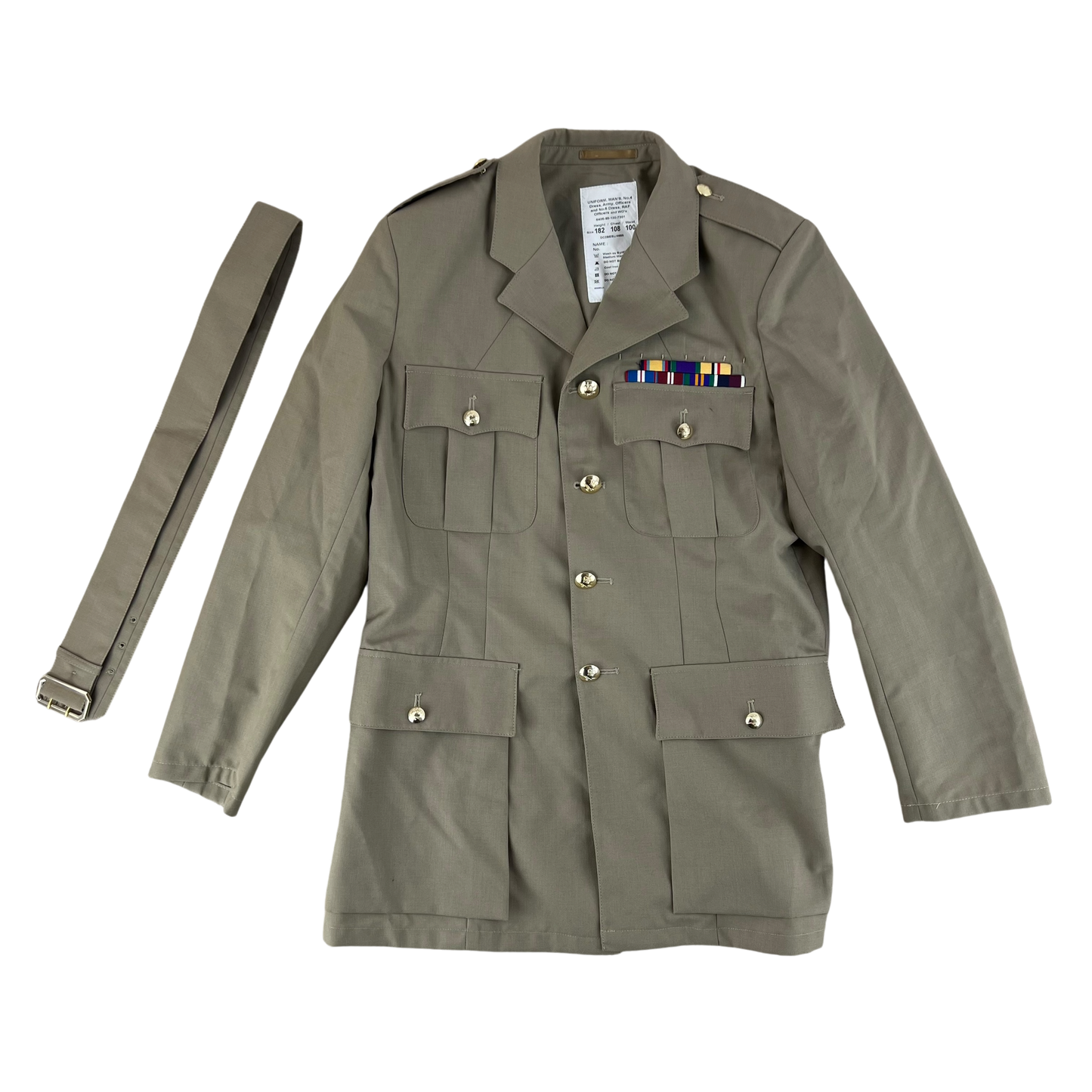British RAF No. 6 Tropical Dress Jacket w/ Belt - Large 182/108