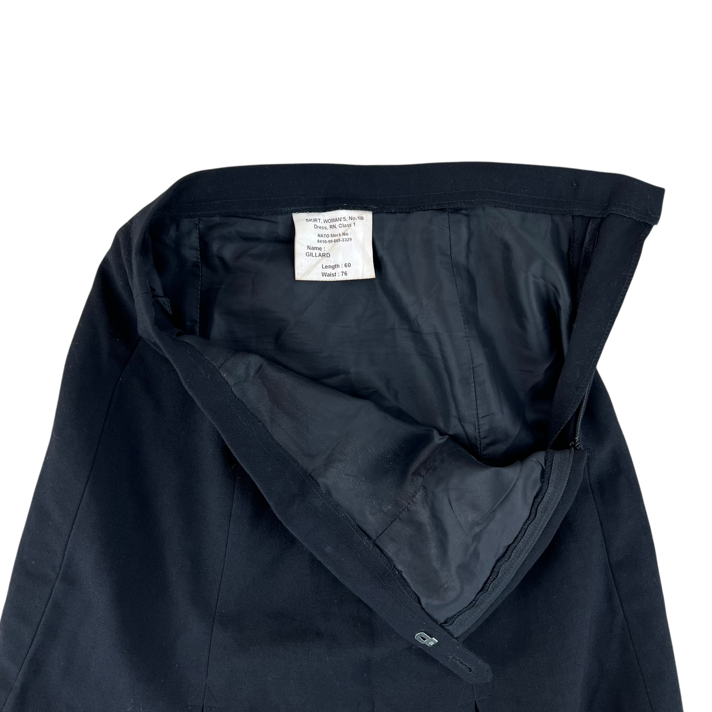 British Royal Navy Women's No. 1B Dress Class I Black Skirt - W29