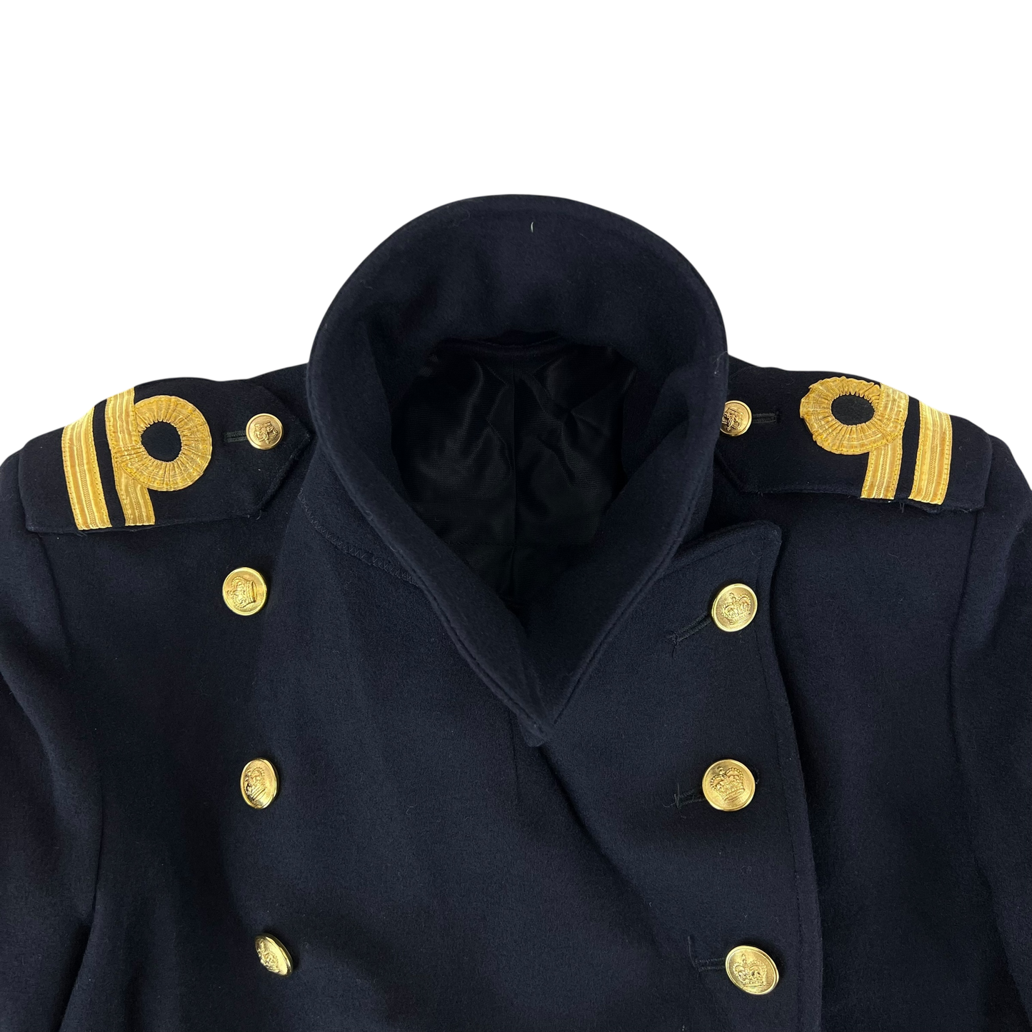 British Royal Navy 80's Women's Wool Officer's Greatcoat - Medium