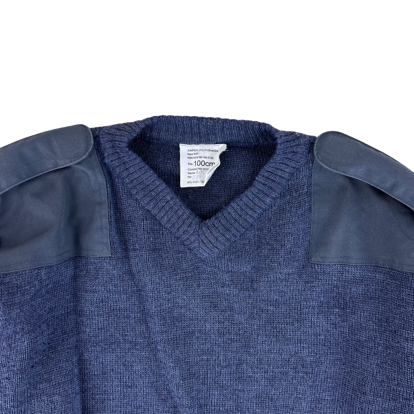 British RAF Wool V Neck Pullover Jersey Jumper - Medium 100cm