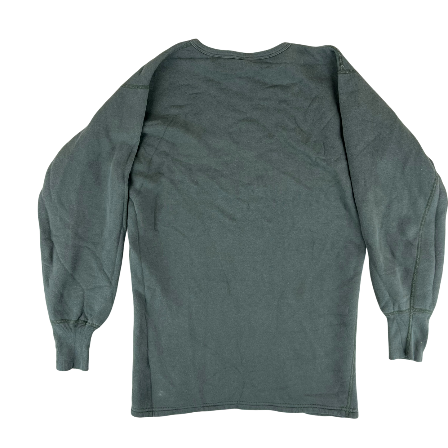 French Army Sweatshirt / Thermal T Shirt Pullover 80s Sage Grey - Medium Slim