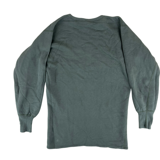 French Army Sweatshirt / Thermal T Shirt Pullover 80s Sage Grey - Medium Slim