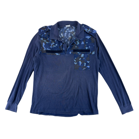 Romanian Navy M2017 Blue Camouflage Polo Top - Large