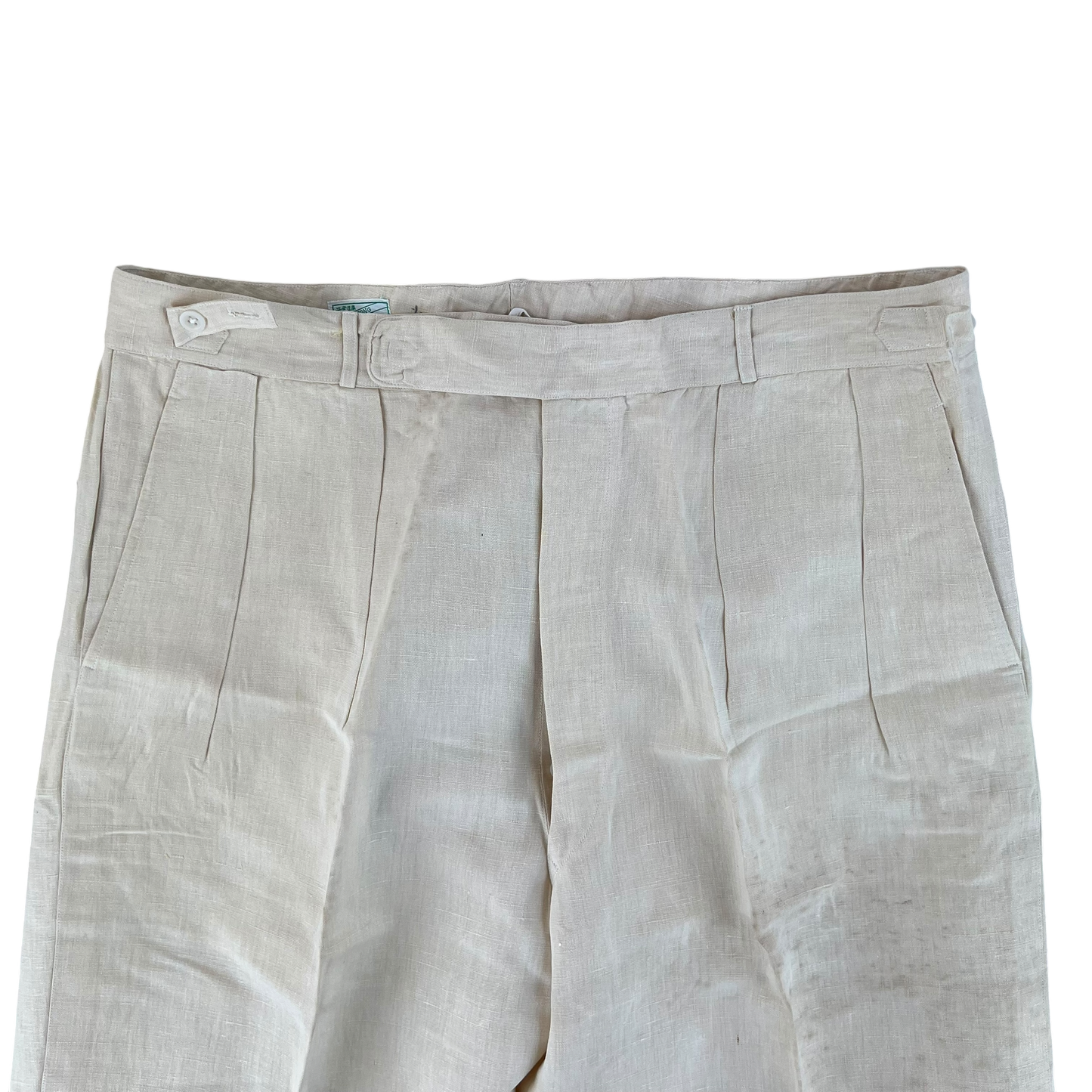 British Merchant Navy 50s Tropical Cream Trousers - W38 L30.5
