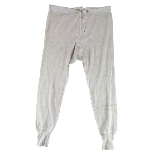 Swedish Army 1940's Vintage Cream Long Johns - W36