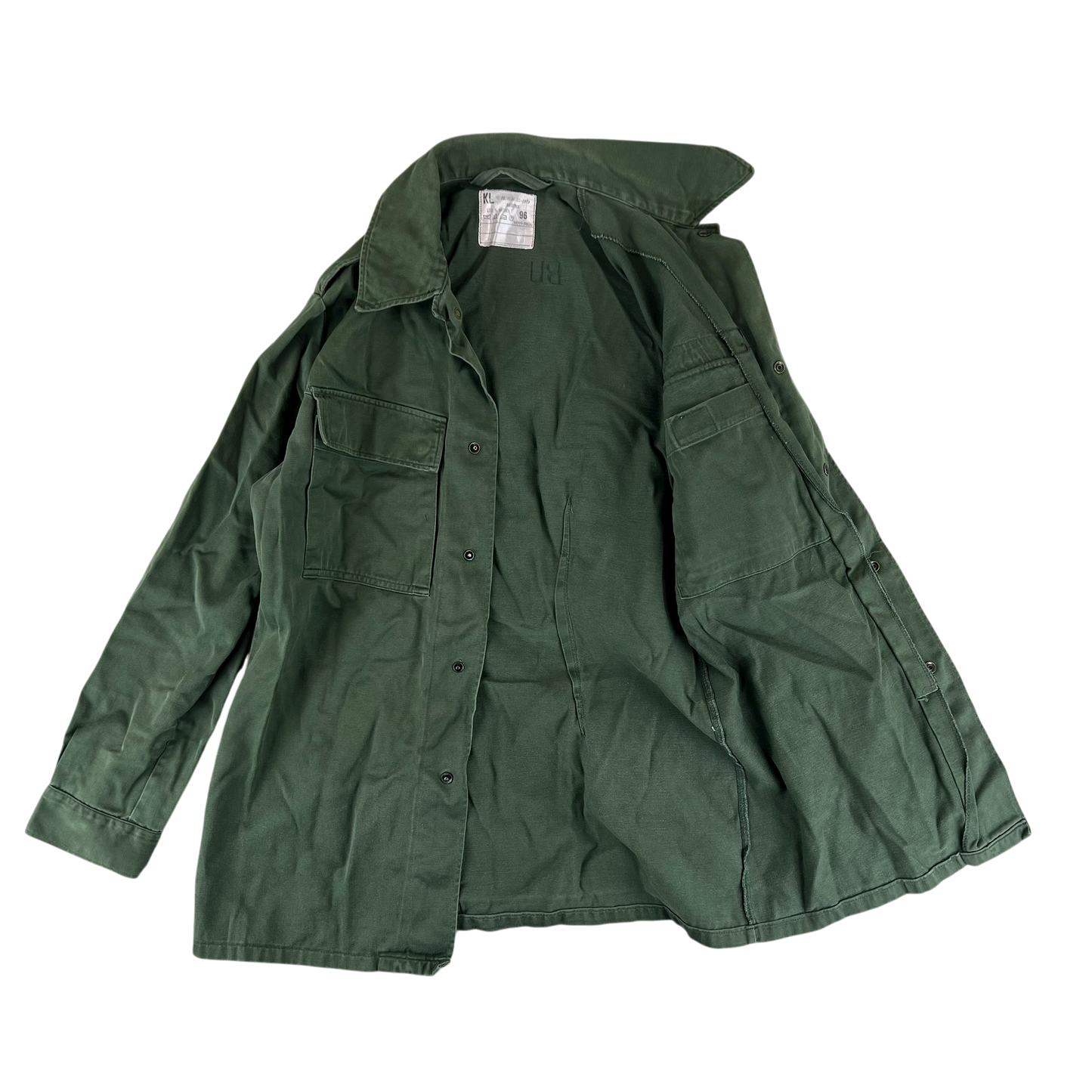 Dutch Army 70s Field Shirt Jacket Green Long Sleeve - Medium