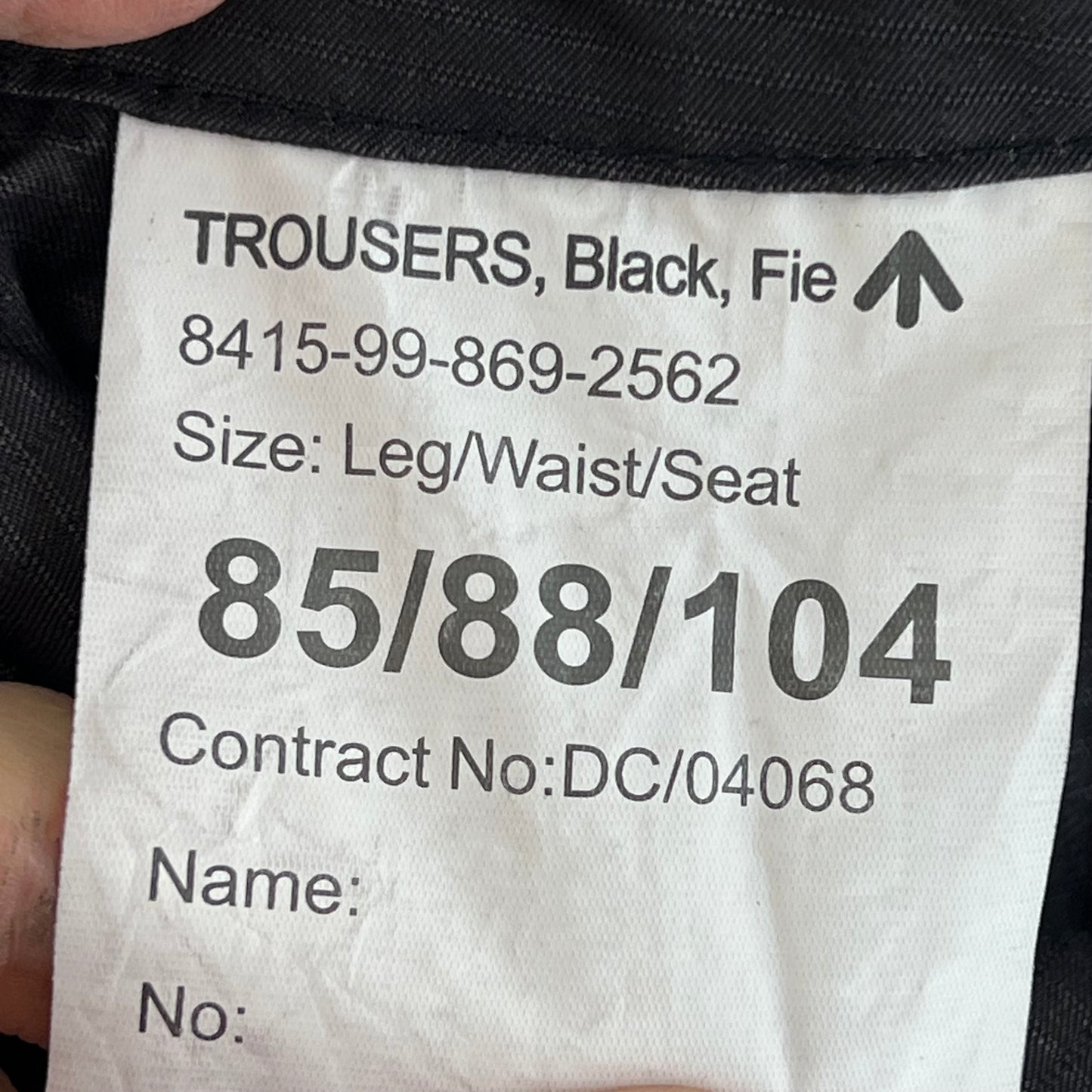 British Army SAS S95 Black Field Trousers - W35 L32.5