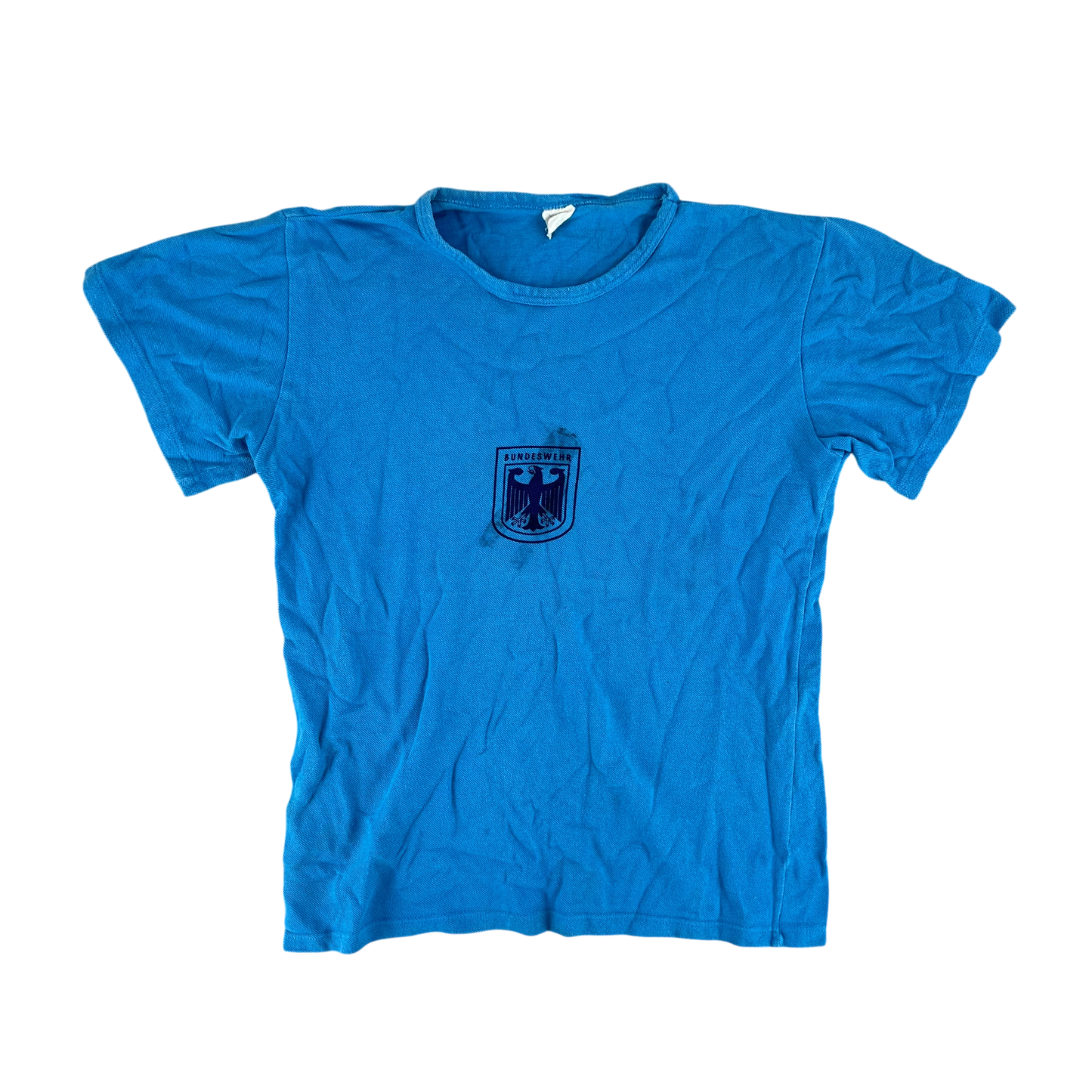 West German Army 70s Blue Training T Shirt - Small
