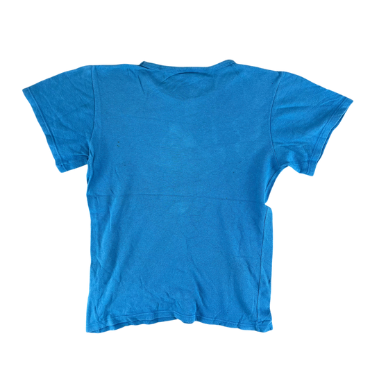 West German Army 70s Blue Training T Shirt - Small