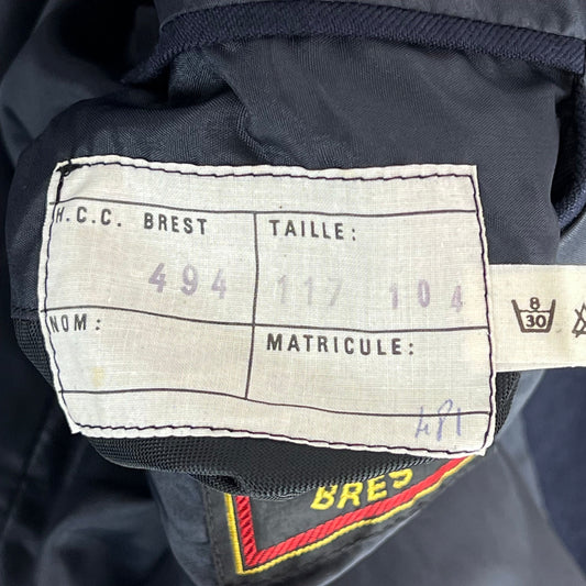 French Navy Black Greatcoat - Large