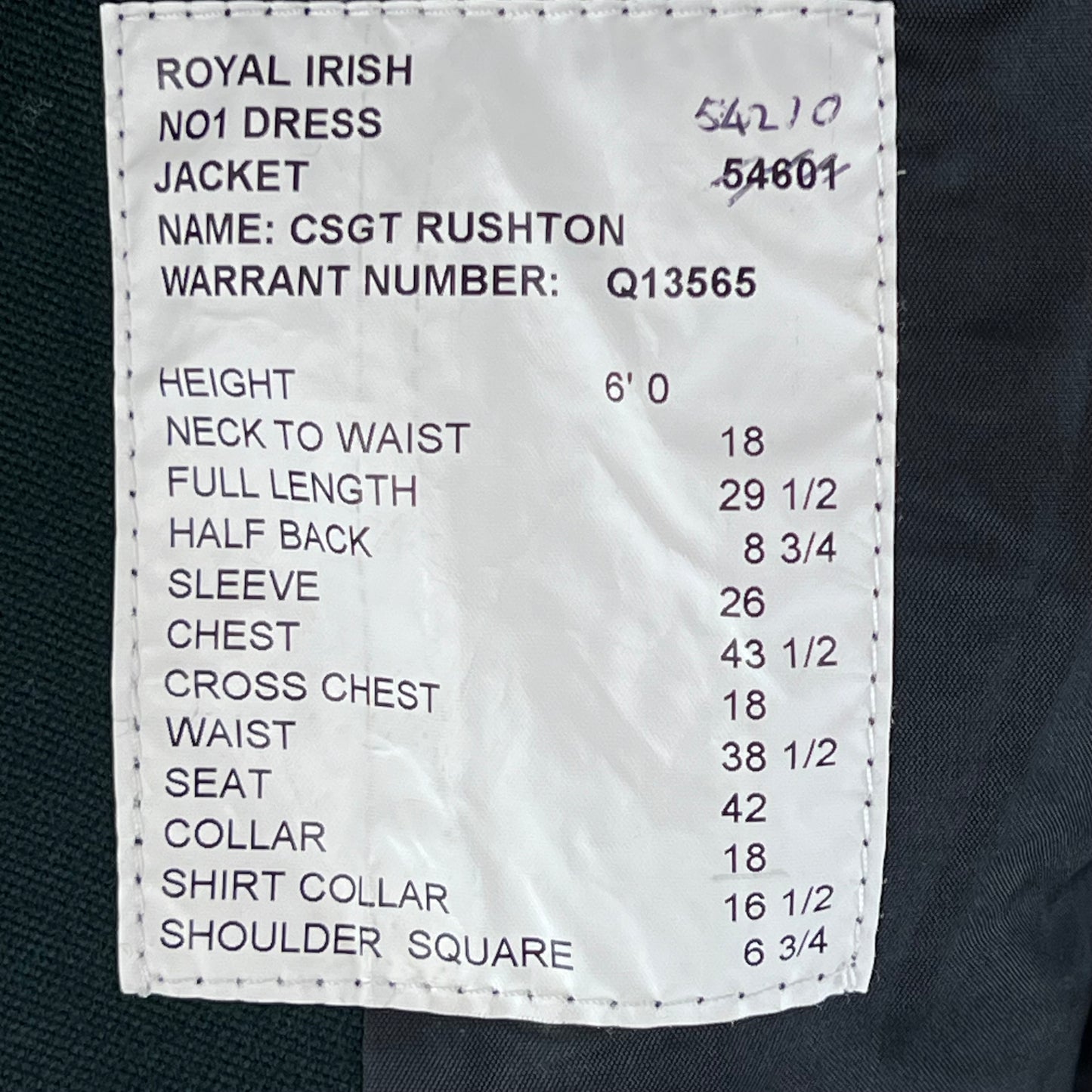 British Army No. 1 Dress Jacket - Royal Irish - Large