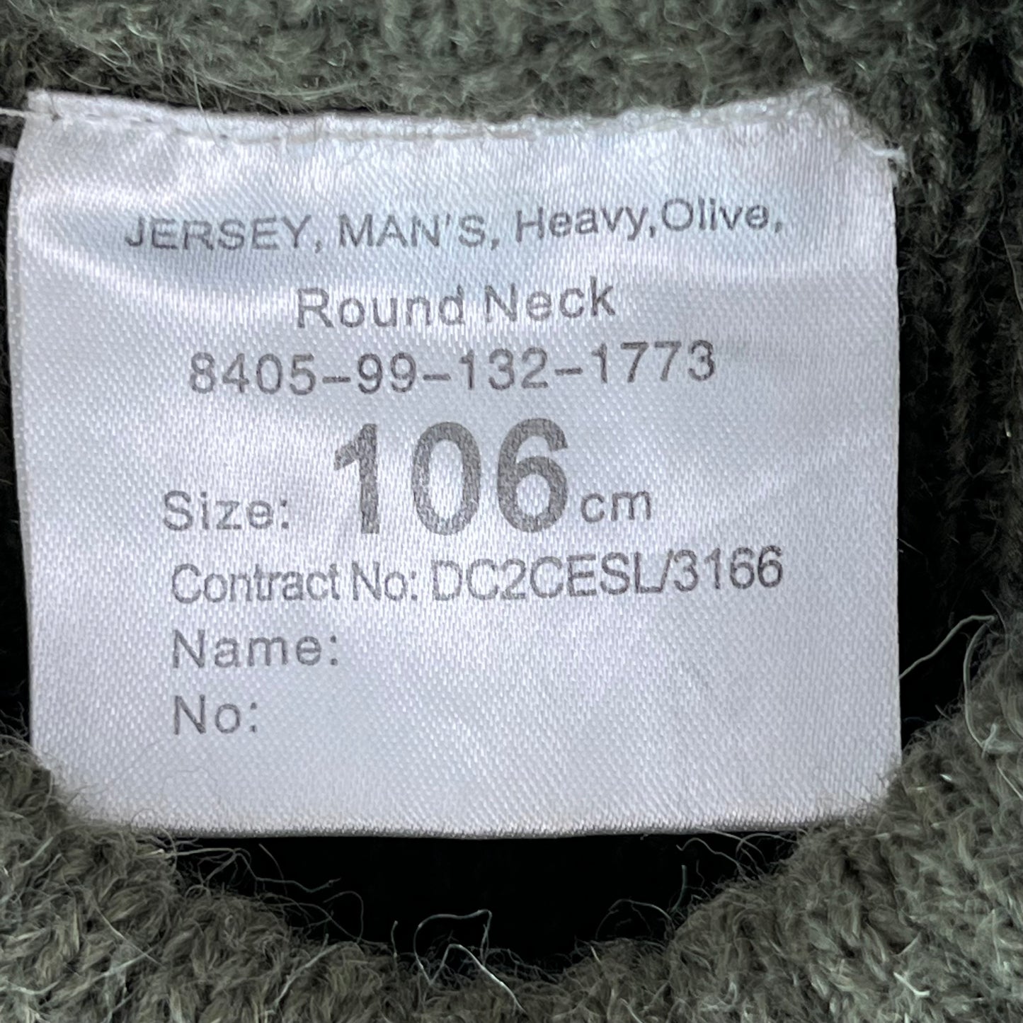 British Army Olive Green Pullover Jumper - Rifles - Large 106cm