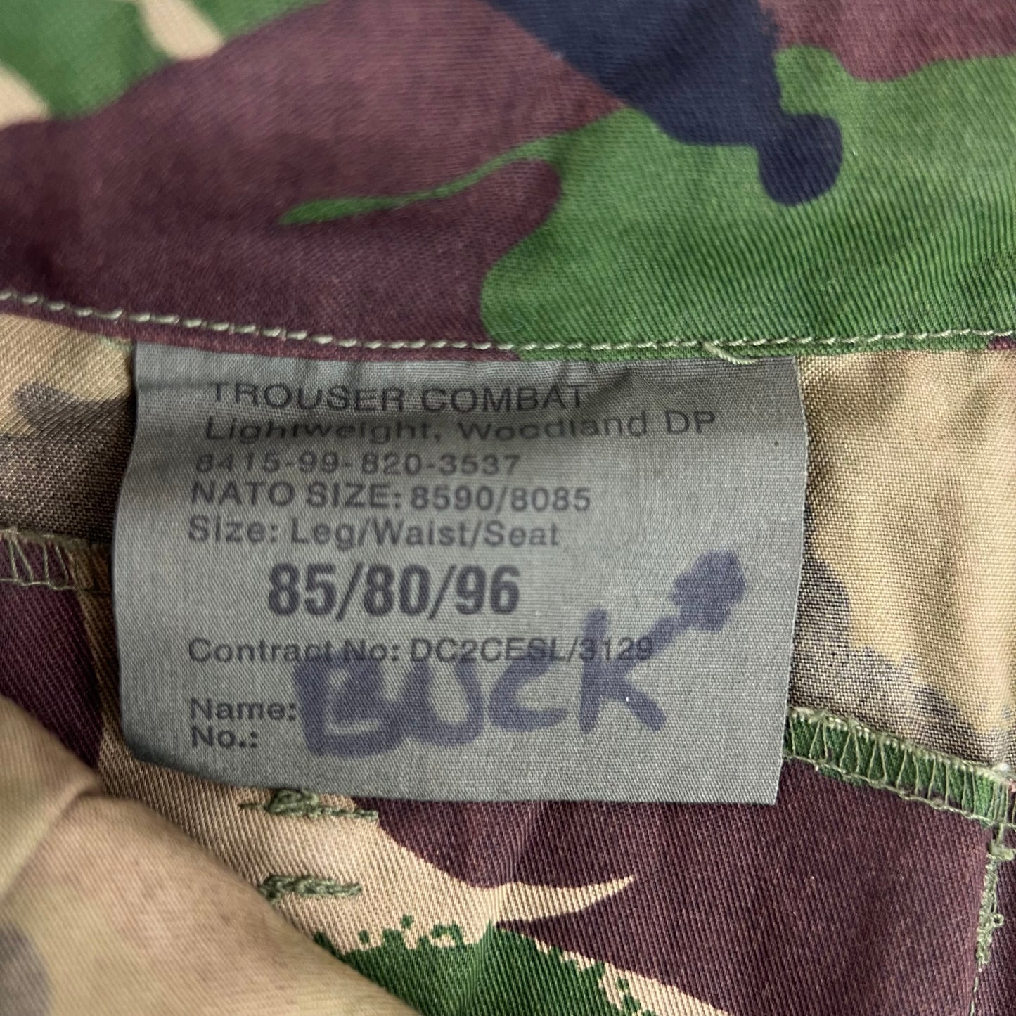 British Army S95 DPM Camouflage Combat Trousers - W31 L33