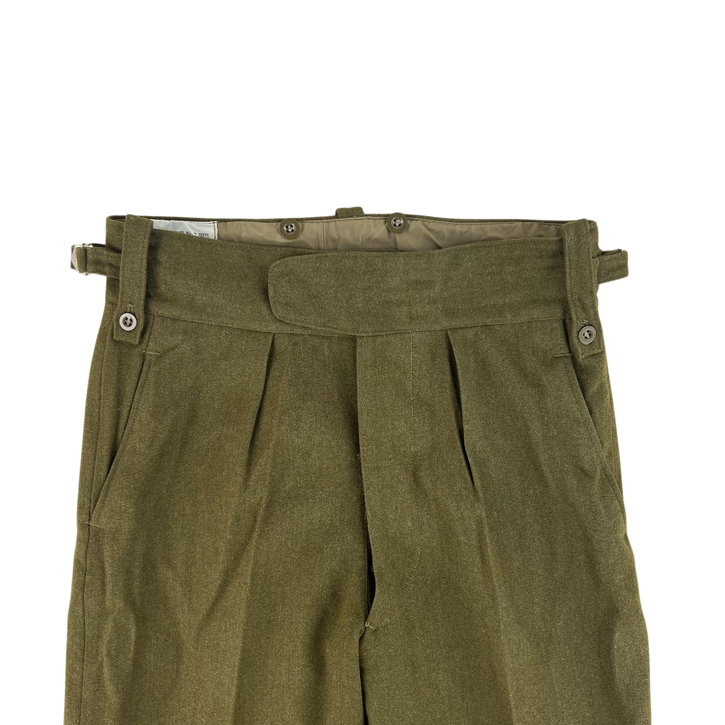 British Army 70s No2 Dress Khaki Wool Trousers - W33 L29