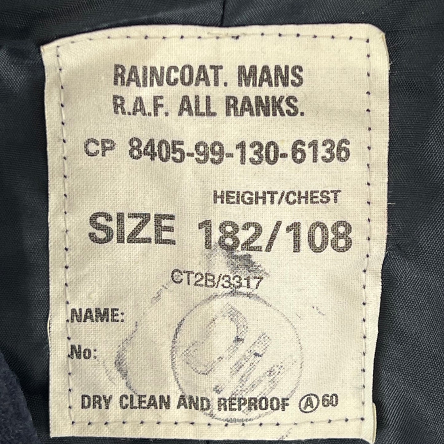 British Royal Air Force Raincoat Trench Coat - Large