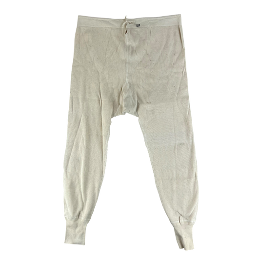 Swedish Army 40s Cream Long Johns Trousers - W36 L29.5