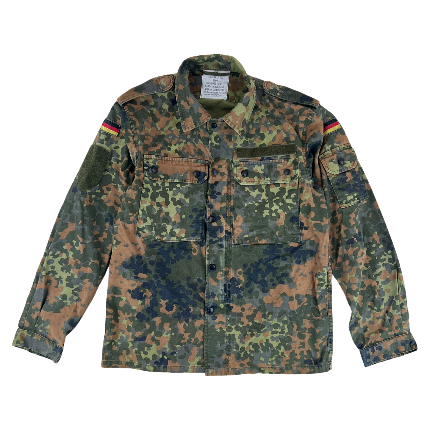 German Army Flecktarn Camouflage Long Sleeve Field Shirt - Medium GrNr 1